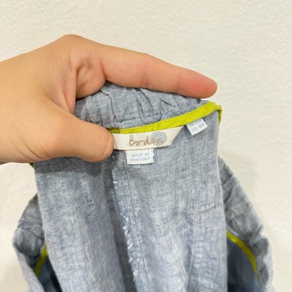 Boden Straight Leg Blue Linen Pants Women’s Size 8 Regular - Picture 3 of 3